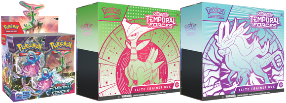 Pokemon: Scarlet and Violet - Temporal Forces Booster Boxes + ETB Combo - [Express Pokemail]