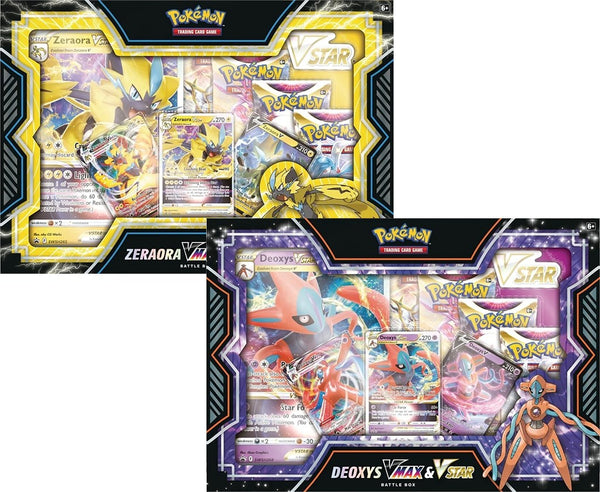 Pokemon 2 Box Com 16 Pacotes de Cartas Deoxys e Zeraora Vmax e V