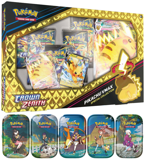 Pokémon: Crown Zenith Pikachu VMAX + Mini Tin Combo - [Express Pokemail]