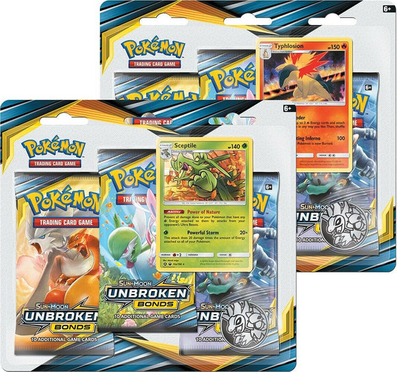 Pokémon: Sun and Moon - Unbroken Bonds 3 Pack Blister (2 Pack) - [Express Pokemail]